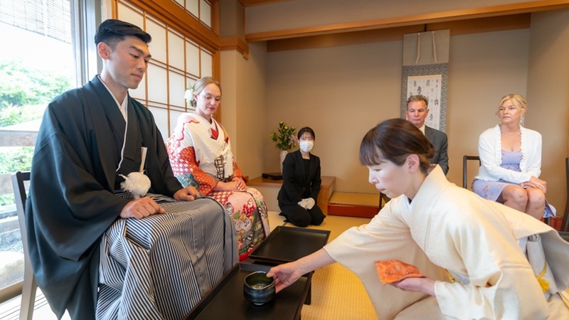 茶婚式　海外カップル　京都結婚式